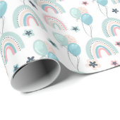 紙を風船と虹で包む。 ラッピングペーパー (ロールコーナー)