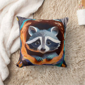 紙アートベビーラクーンインツリー3D クッション (ブランケット)