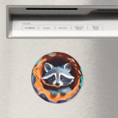 紙アートベビーラクーンインツリー3D マグネット (インサイチュ (食洗機))