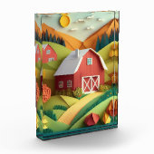 紙アート折り紙スタイルファームハウスシーン フォトブロック (左)