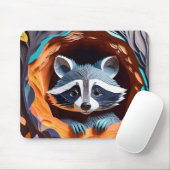 紙アート折り紙ベビーラクーンインツリー3D マウスパッド (マウス)