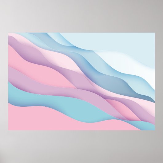 紙アート漫画抽象芸術波。紙の背中 ポスター (正面)