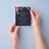 紙ウォーターカラーホリデーオープンハウス招待状 チラシ (手)