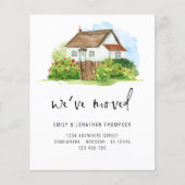 紙ウォーターカラーホーム引っ越しました新しいアドレス チラシ (正面)