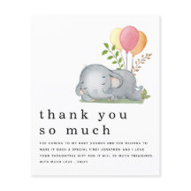 紙エレファントピンクガールベビーシャワーありがとう