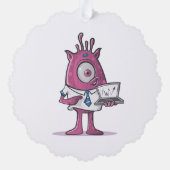 紙オーナメントスタイル：スキャロップ、紙：超微細加工 オーナメントカード (裏面)