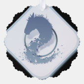 紙オーナメントスタイル：スキャロップ、紙：超微細加工 オーナメントカード (裏面)