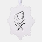 紙オーナメントスタイル：スノーフレーク、紙：スーパーファイン オーナメントカード (左)