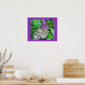 紙カイトオンパープルフラワー ポスター (キッチン)