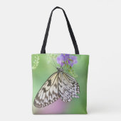 紙カイト蝶の緑と紫 トートバッグ (裏面)
