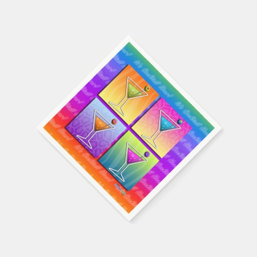 紙カクテルナプキンスポップ・アートのアールマルティニグラス スタンダードカクテルナプキン (角)