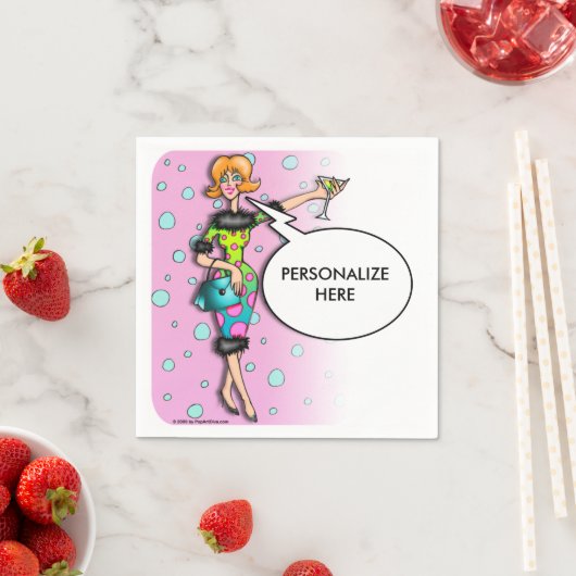 紙カクテルナプキンス、レトロマルティニディバアニメ スタンダードカクテルナプキン (インサイチュ)