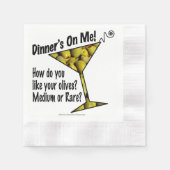 紙カクテルナプキン、ミディアム、レアマルティニオリーブ 縁ありカクテルナプキン (正面)