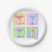 紙カクテルプレートパステルマルティーニ ペーパープレート (正面)