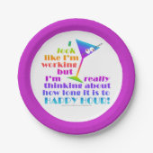 紙カクテルプレート – ハッピーアワーマルティニグラス ペーパープレート (正面)