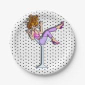紙カクテルプレート- GIRL IN A MARTINI GLASS ペーパープレート (正面)