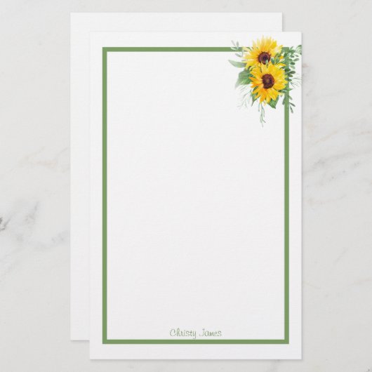 紙カスタムひまわり文具 便箋 (正面/裏面)