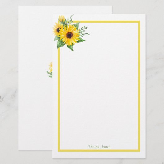 紙カスタムひまわり文具 便箋 (正面/裏面)