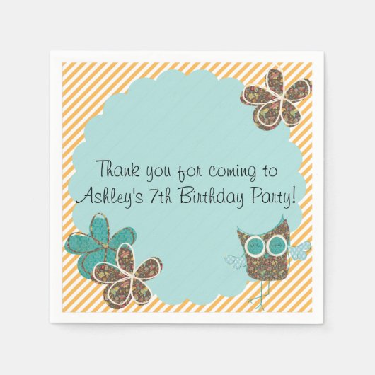 紙カスタムオクルバースデーパーティーナプキンス スタンダードカクテルナプキン (正面)