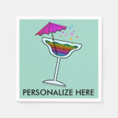 紙カスタムナプキンス – マルガリータデザイン スタンダードカクテルナプキン (正面)