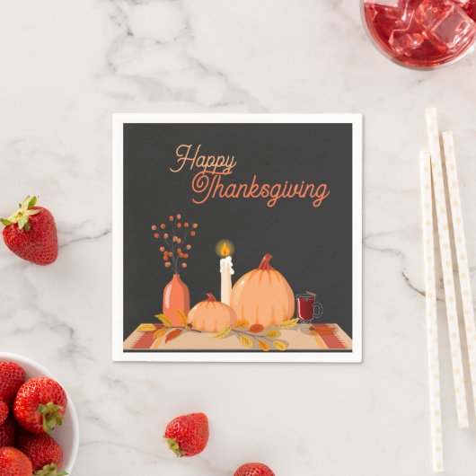 紙カスタムハッピー感謝祭ナプキンズ スタンダードカクテルナプキン (インサイチュ)
