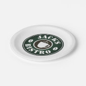 紙カスタムプレートとコーヒー豆ビジネスロゴ ペーパープレート (アングル)