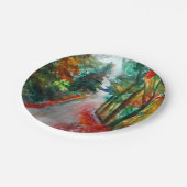 紙カスタムプレート秋の景観水色 ペーパープレート (アングル)