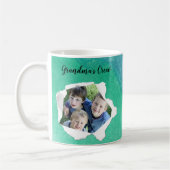 紙カスタムホールフォトブルーグリーンウォーター色 コーヒーマグカップ (左)