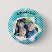 紙カスタムホールフォトブルードットテンプレート 缶バッジ (正面)