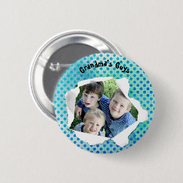 紙カスタムホールフォトブルードットテンプレート 缶バッジ