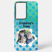 紙カスタムホールフォトブルードットテンプレート SAMSUNG GALAXYケース (裏面)