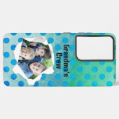 紙カスタムホールフォトブルードットテンプレート SAMSUNG GALAXYケース (左側面)