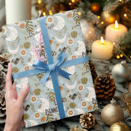 紙カスタムボホシックラッピング(トーン付き自然) ラッピングペーパー