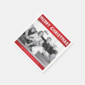 紙カスタムレッドメリークリスマスフォトナプキンス スタンダードカクテルナプキン (角)