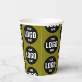 紙カスタムロゴ付きビジネスカップ – 緑 紙コップ (右)