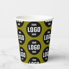 紙カスタムロゴ付きビジネスカップ – 緑 紙コップ