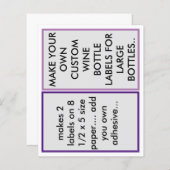 紙カスタムワインボトルラベルを大きく作る (正面/裏面)