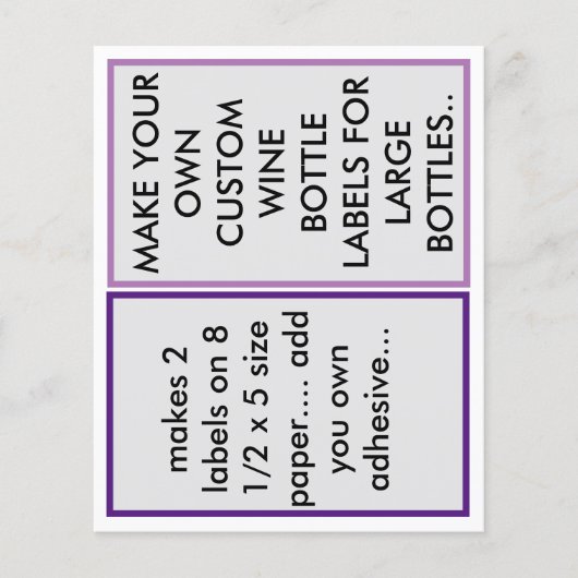 紙カスタムワインボトルラベルを大きく作る (正面)