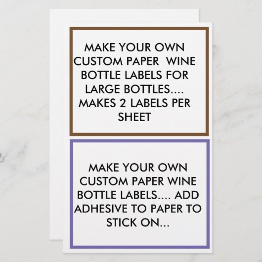紙カスタムワインボトルラベルを大きく作る (正面/裏面)
