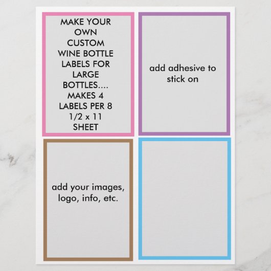 紙カスタムワインボトルラベルを大きく作る (正面)