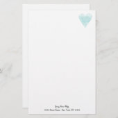 紙カスタム付きターコイズハート 便箋 (正面/裏面)
