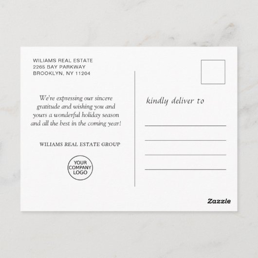 紙カットのクリスマスコンポジションのグリーティ企業のング ポストカード (裏面)