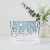 紙カットのクリスマスコンポジションのグリーティ企業のング ポストカード (スタンド正面)