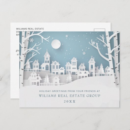 紙カットのクリスマスコンポジションのグリーティ企業のング ポストカード (正面/裏面)