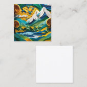 紙カットの山景色は美しい スクエア名刺 (正面/裏面)