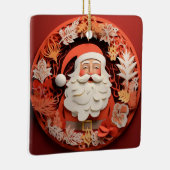 紙カットアウトサンタクロース セラミックオーナメント (右)