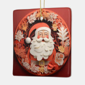 紙カットアウトサンタクロース セラミックオーナメント (左)