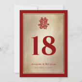 紙カットダブルXiのテーブ結婚ル番号 招待状 (正面)