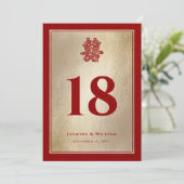 紙カットダブルXiのテーブ結婚ル番号 招待状 (スタンド正面)