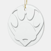 紙カットドッグポー及びハート形状 セラミックオーナメント (左)